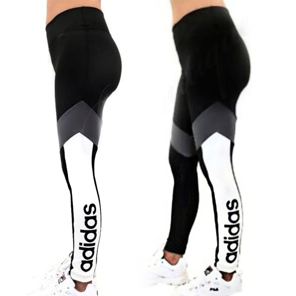 NWOT Adidas Aeroready Womans Black Full Length Leggings Large Colorblock